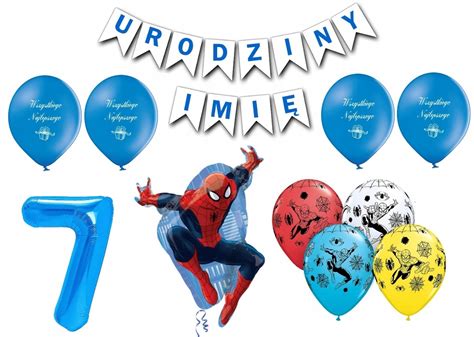 Zestaw Balony Spiderman Si Dme Urodziny Imi Allegro Pl