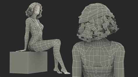 Asian Woman Wearing Lingerie Sitting Pose 3D Model 159 Gltf Obj Ma Max Upk Unitypackage