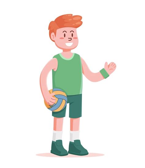 Premium Vector Volleyball Player Cartoon Character Vector Illustration