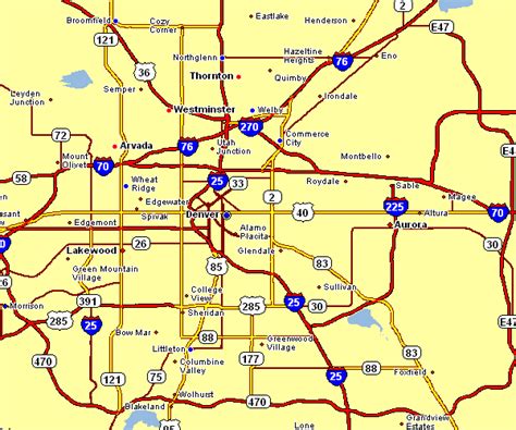 Area Map of Denver