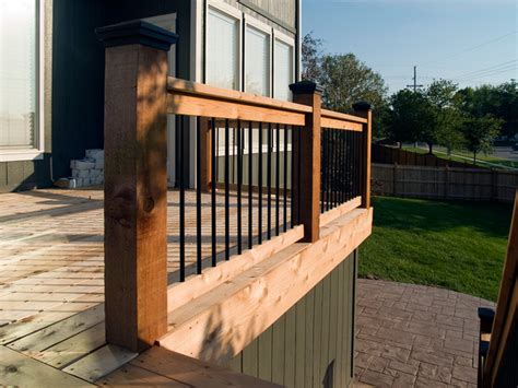 Smith Cedar Deck In Kansas City With Stamped Concrete Patio