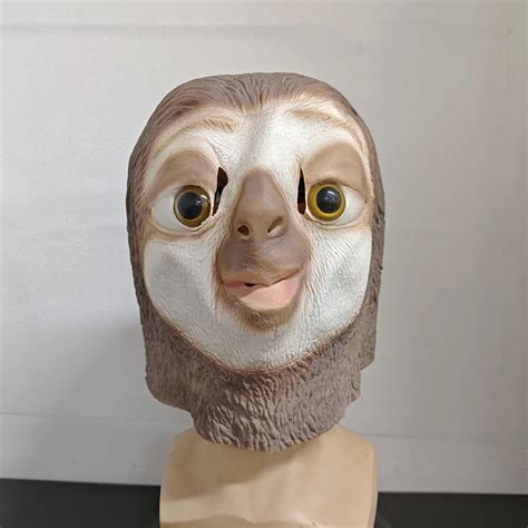 Cute Sloth Mask Movie Cosplay Animal Costume Head Cover Halloween Party