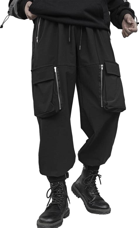 Xyxiongmao Mens Sweatpants Functional Tactical Streetwear Joggers Black