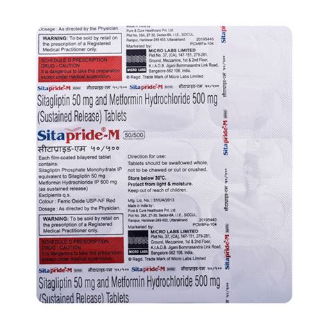 Buy SITAPRIDE M 50 500 Tablet 15 S Online At Upto 25 OFF Netmeds