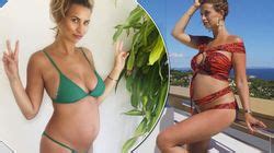 Ferne Mccann Proudly Displays Her Blossoming Baby Bump In Bikini Clad