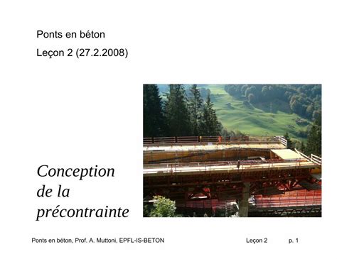 Pdf Conception De La Pr Contrainte Ibeton Epfl Ch Ponts En B Ton