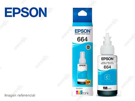 Botella De Tinta Epson T664220 Cian L200 L300 L455 L565 Mesajil