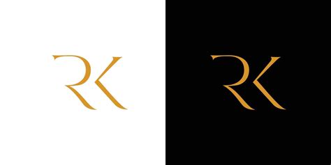 unique  luxury letter rk initials logo design  vector art
