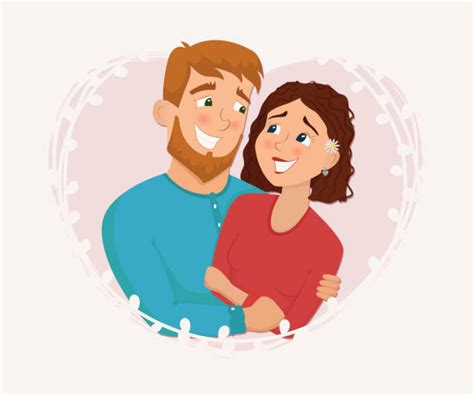 Young Couple Holding Each Other Background Illustrations Royalty Free