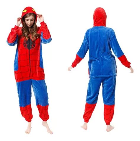 Pijama Spiderman Completa Mameluco Disfraz Kigurumi Adulto Meses Sin