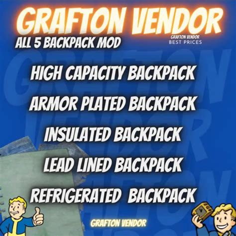 Plan All 5 Backpack Mod Plans Fallout 76 Game Items Gameflip