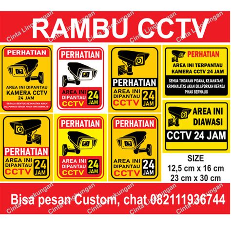 Jual Stiker CCTV Kamera CCTV Sticker CCTV 24 Jam Rambu Kamera