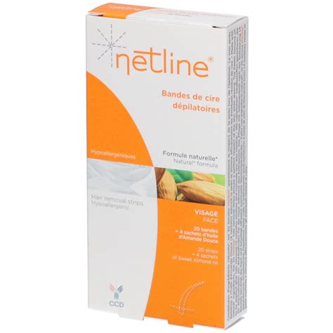 Netline Bandes de cire dépilatoires Visage 20 pc s Redcare Pharmacie