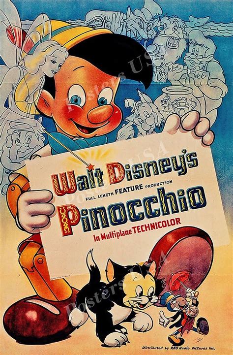 Amazon Posters USA Disney Classics Pinocchio Technicolor Poster