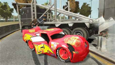 Gta Rayo Lightning Mcqueen Crash Testing Ep Gta Iv Car Crashes