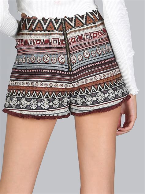 Boho Embroidered Shorts Multi Shein Sheinside