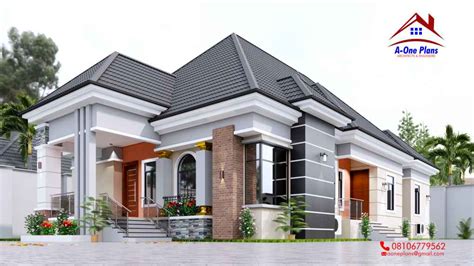 simple 4 bedroom bungalow architectural design - A-ONE BUILDING PLAN