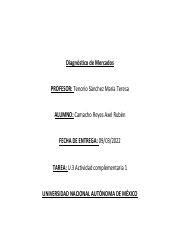 U Actividad Complementaria Diagn Stico De Mercados Pdf