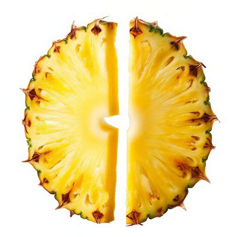 Premium Photo Two Slice Pineapple On White Background