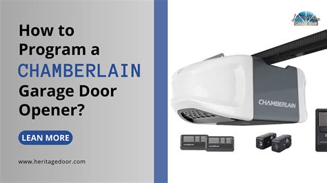 How To Program A Chamberlain Garage Door Opener