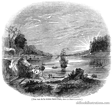 St. Clair River (Canada) | Old Book Illustrations