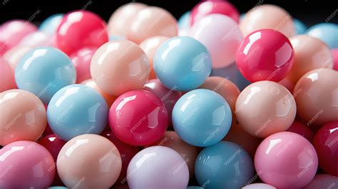 Premium Ai Image A Backdrop Of Glossy Pink Blue And Peach Bubble Gum