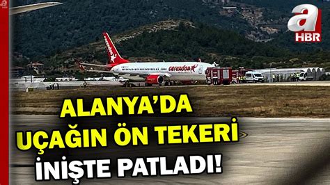 Antalya da faciadan kıl payı dönüldü Bir uçak daha gövdesi üzerine