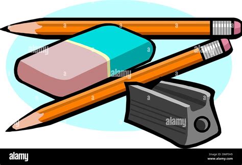 Sharpener Pencil And Eraser Stock Vector Image Art Alamy