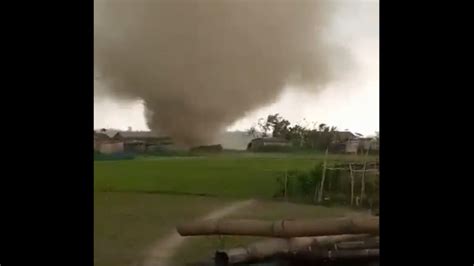 Assam Tornado Low Intensity Twister Caught On Camera In Barpeta