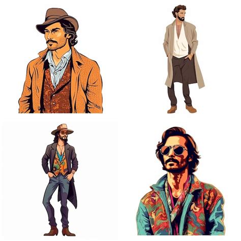 Premium Vector Bohemian Vector Sophisticated Man On White Background