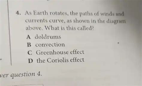 as earth rotates, the paths of winds and currents curve, as shown in ...