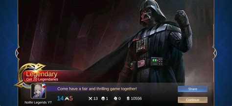 Script Skin Argus Darth Vader Star Wars Mobile Legends Nolife Legends