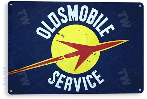 Tin Sign Oldsmobile Service Metal D Cor Parts Auto Sales Shop Barn