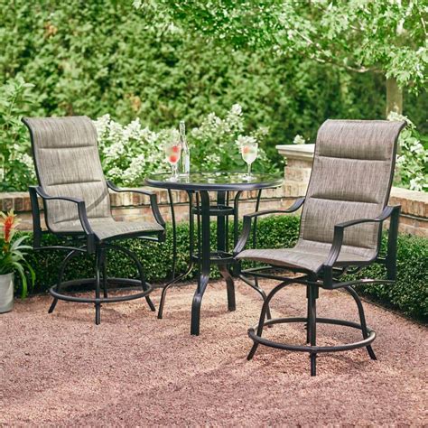 Hampton Bay Statesville 3 Piece Steel Outdoor Bistro Set FCS70357BHSST