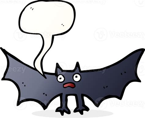 Cartoon Bat With Speech Bubble 45174951 Png