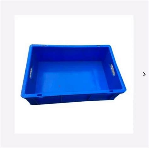 Rectangular Blue Plastic Storage Crates For Industrial X X Mm