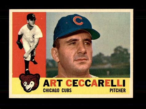 1960 Topps 156 Art Ceccarelli NM Chicago Cubs Old Baseball Cards