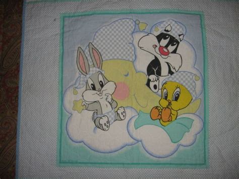 Tweey Bugs Sylvester Cloud Baby Looney Tunes Crib Quilt Gently Used Out