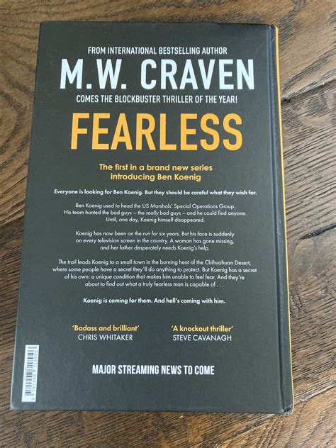 M W Craven On Twitter RT Fionamsharp Look Fearless Thank You