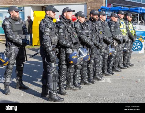 A Demonstration to the public of riot police tactics at a police open ...