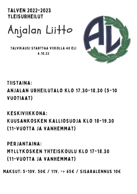 Anjalan Liitto Sporttia Jokaiselle