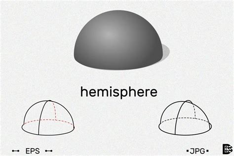 Geometric shape. Hemisphere. 3d Vector illustration