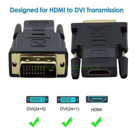 Buy DVI To HDMI / DVI (DVI-D) To HDMI Male Female Adapter Gold-Plated ...