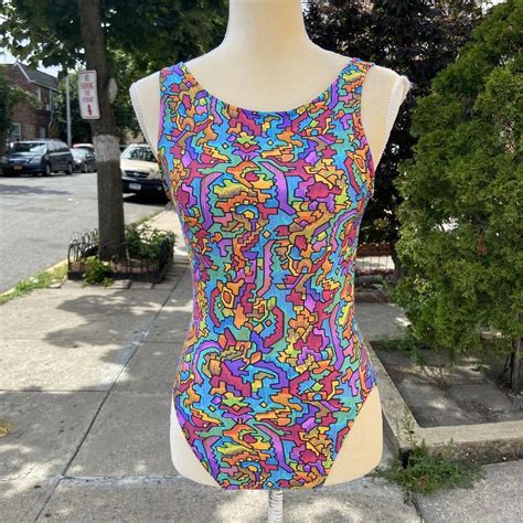 80s Gilda Marx Leotard One Piece Swimsuit Depop