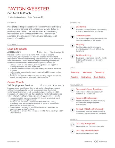 5 Life Coach Resume Examples And Guide For 2023