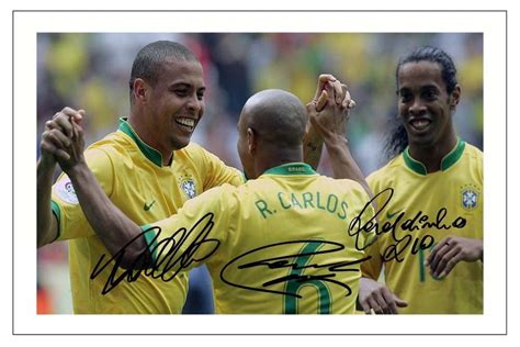 Buy Ronaldo Roberto Carlos And Ronaldinho Signed 12x8 Inch Photo Print