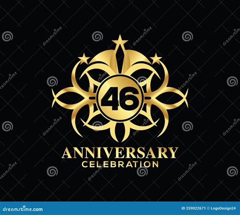 46 Years Anniversary Invitation Card Celebrating Of Colorful Shape