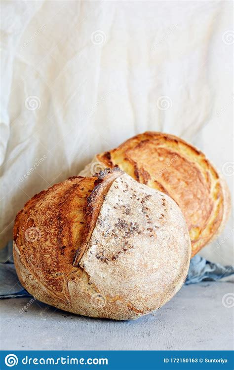 Homemade Freshly Baked Country Bread Made From Wheat And Whole Grain