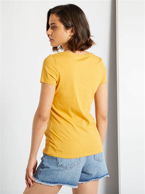 Camiseta básica AMARILLO Kiabi 3 00