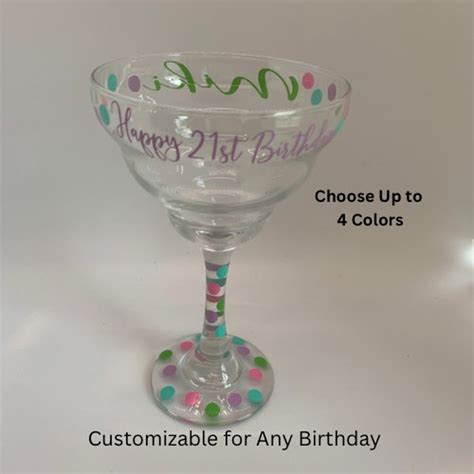 21st Birthday Glass 21st Birthday T 21st Birthday Etsy